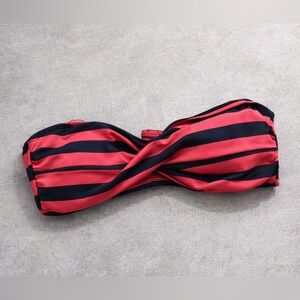 Mossimo Striped Bandeau Bikini Top – Coral & Navy